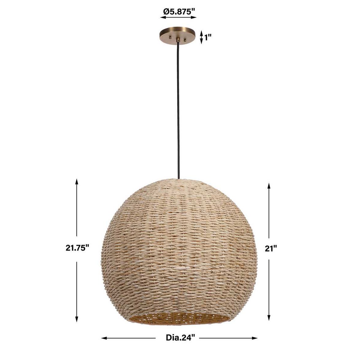 Seagrass Dome Natural Woven Pendant Light