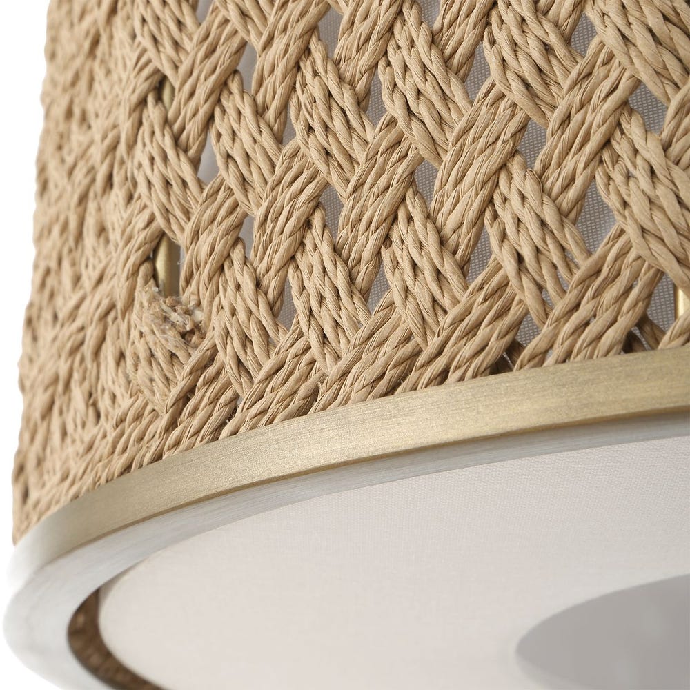 Pinchot Rattan Four Light Pendant Gold Finish