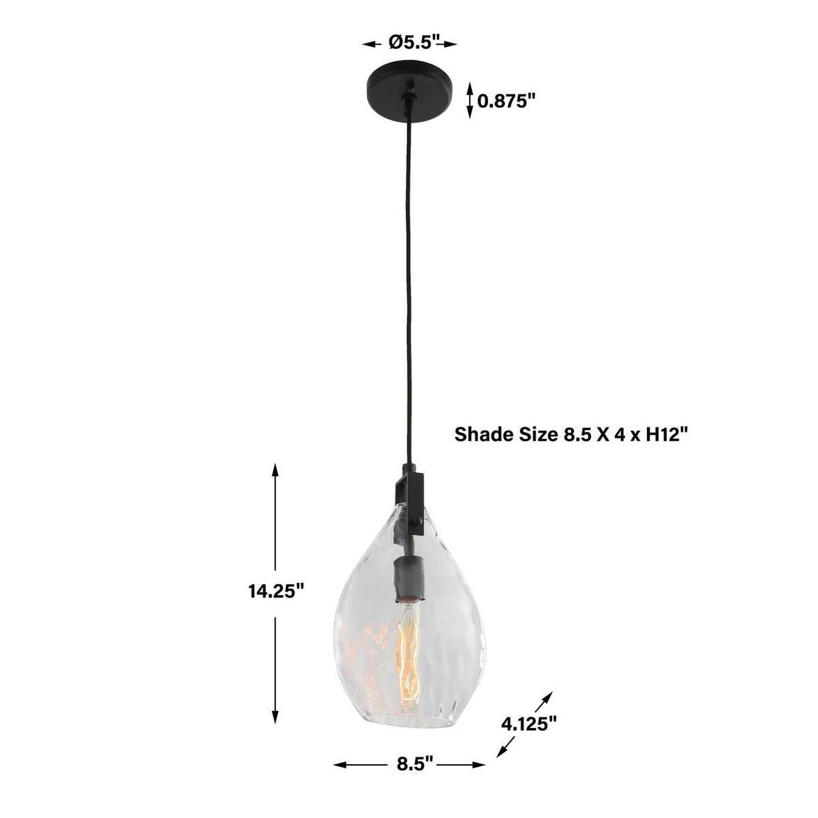 Campester Matte Black Teardrop Mini Pendant