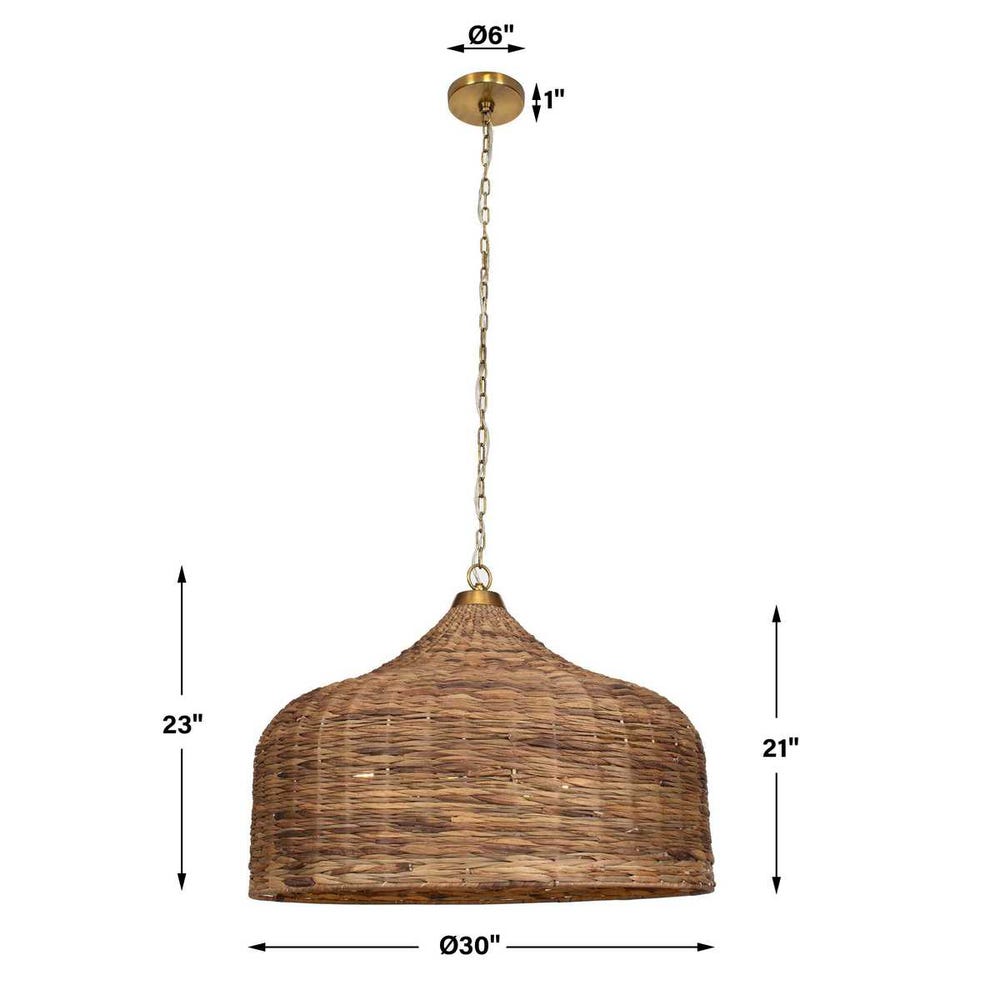 Tauranga Five Light Woven Sea Grass Pendant