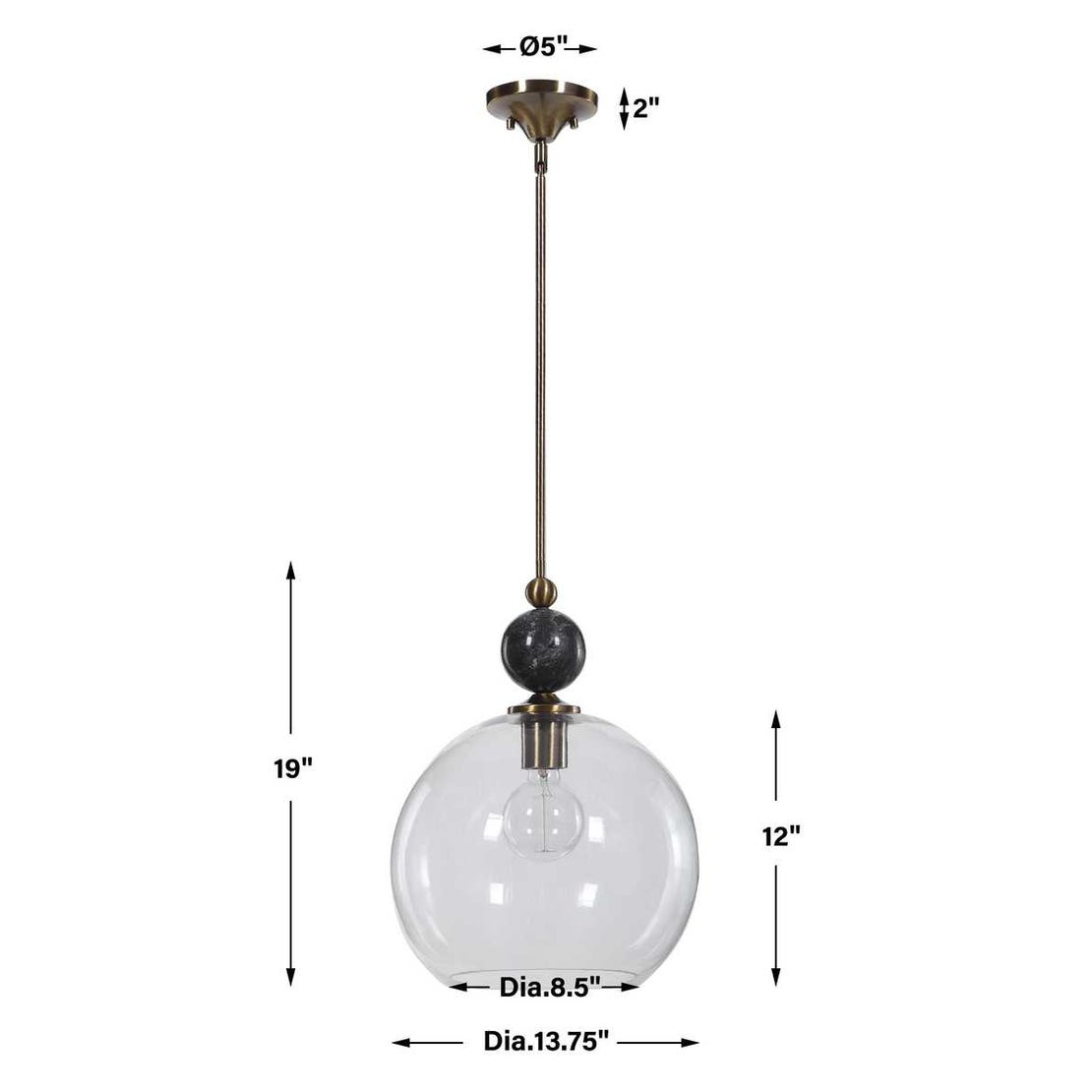 Mendota Marble Globe Pendant Light Fixture