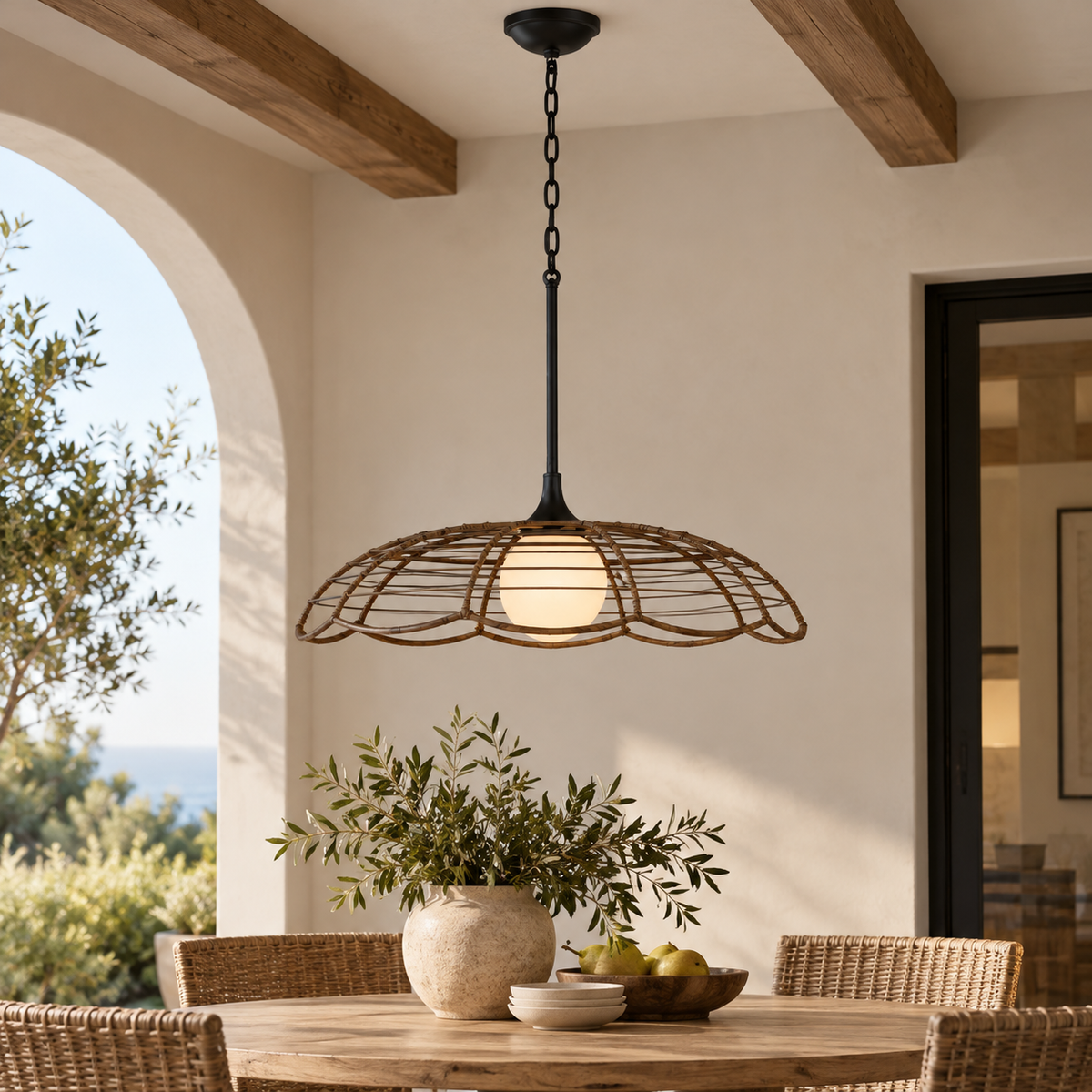 Lakeside Rattan Pendant Light