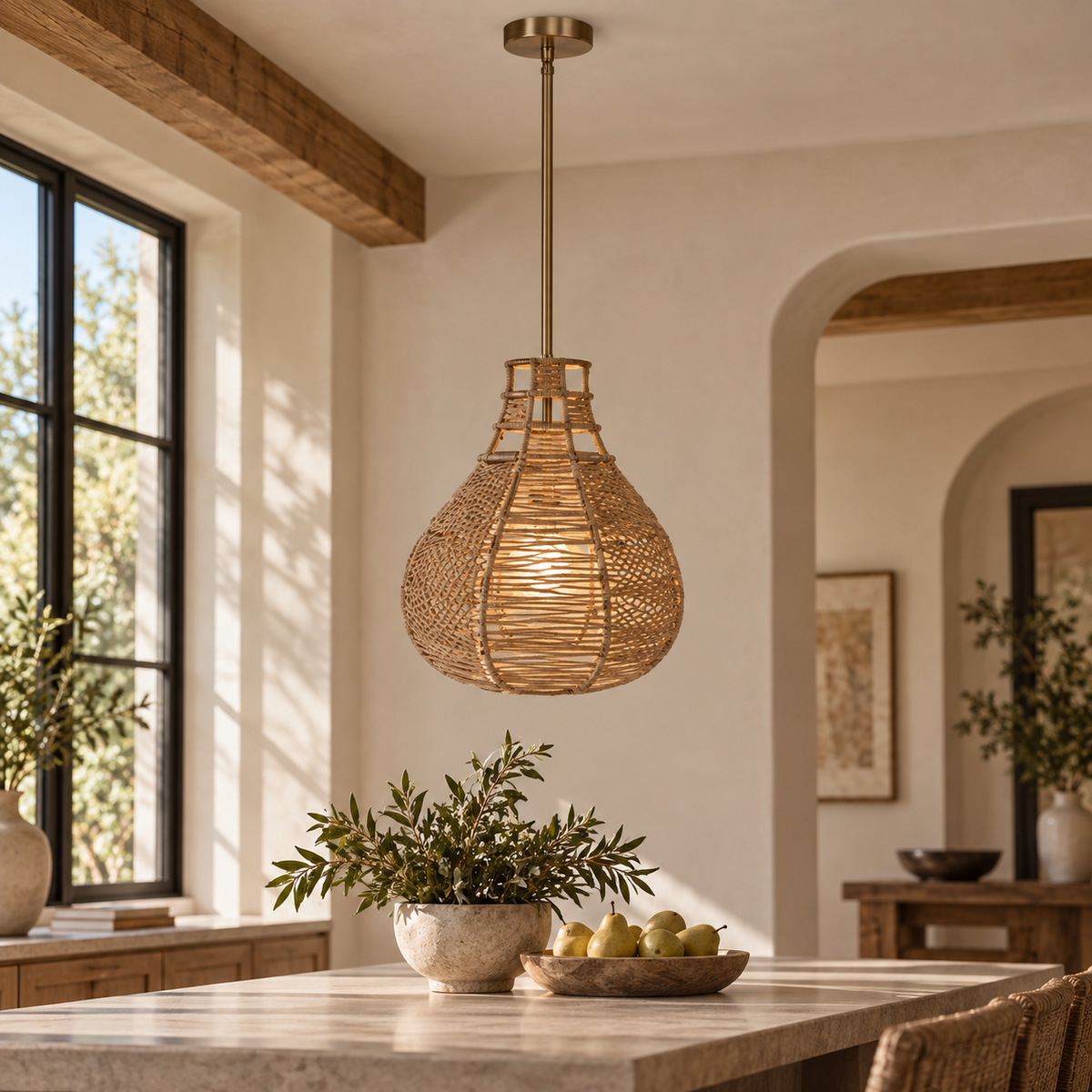 Natural Rope 1-Light Pendant