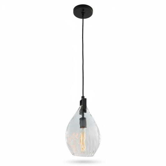 Campester Matte Black Teardrop Mini Pendant