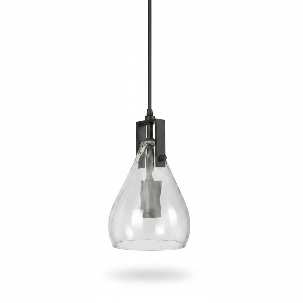 Campester Matte Black Teardrop Mini Pendant