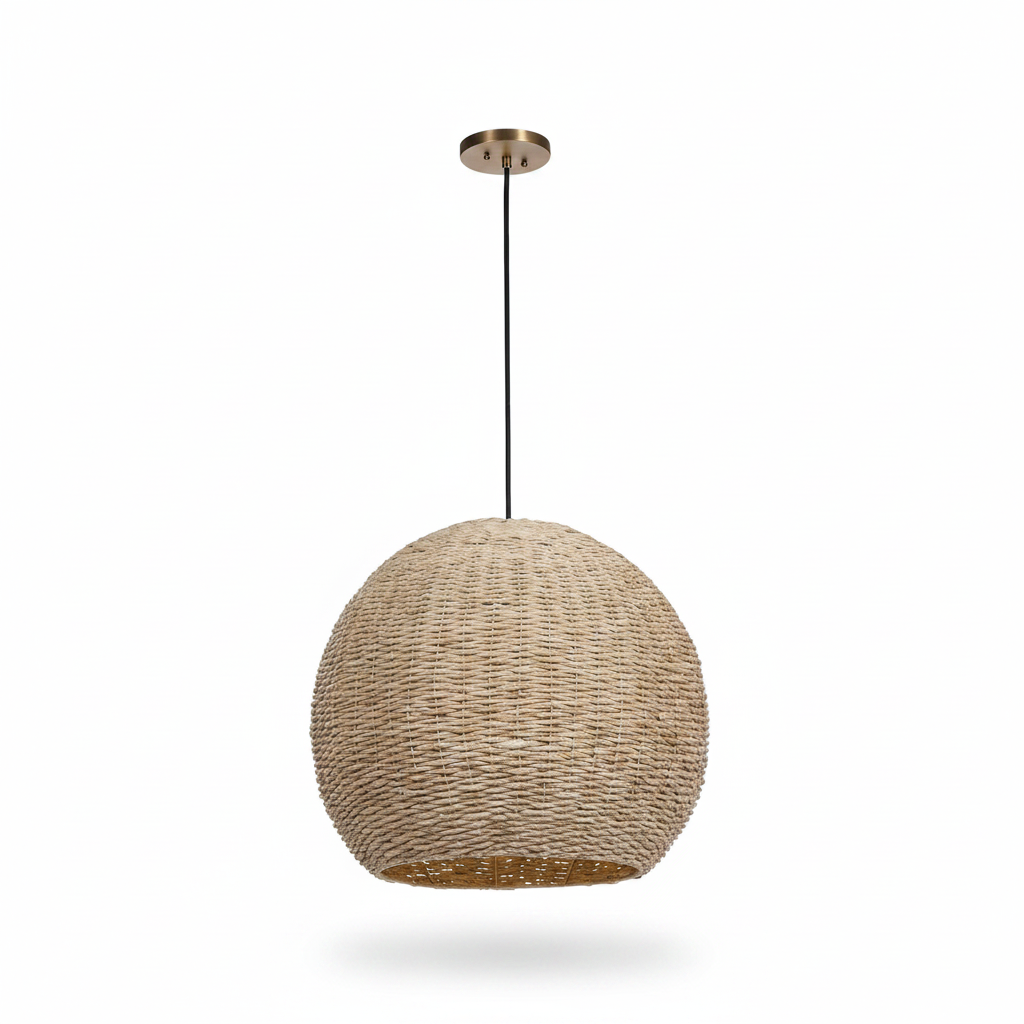 Seagrass Dome Natural Woven Pendant Light