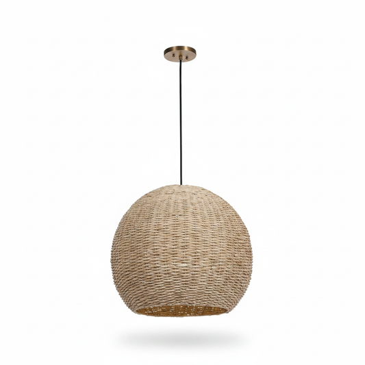Seagrass Dome Natural Woven Pendant Light