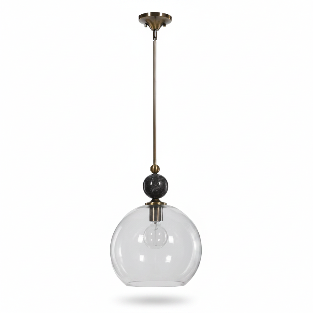 Mendota Marble Globe Pendant Light Fixture