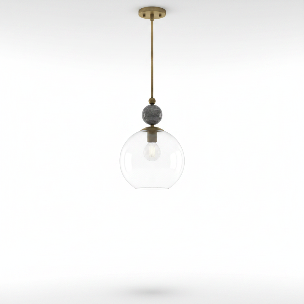 Mendota Marble Globe Pendant Light Fixture