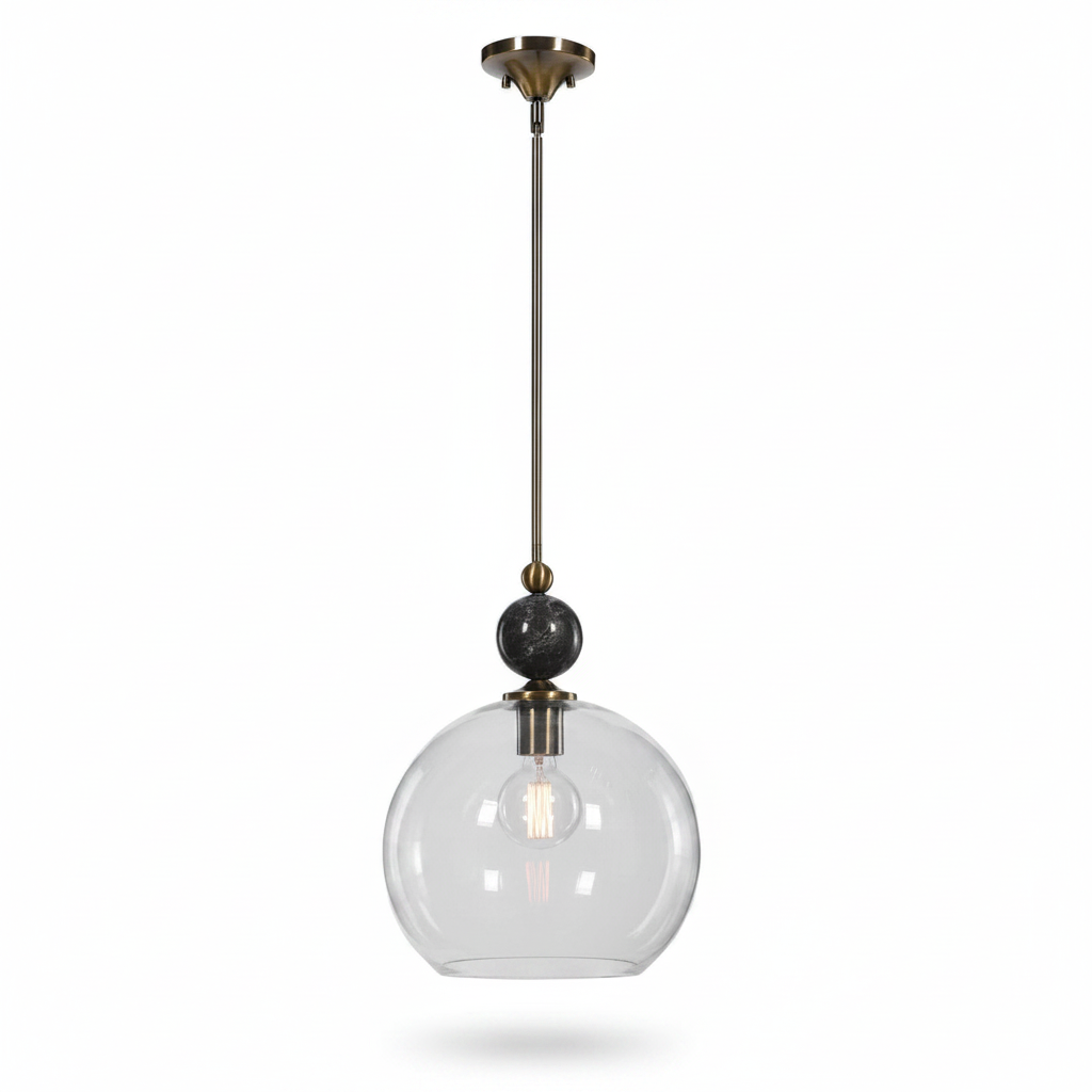 Mendota Marble Globe Pendant Light Fixture