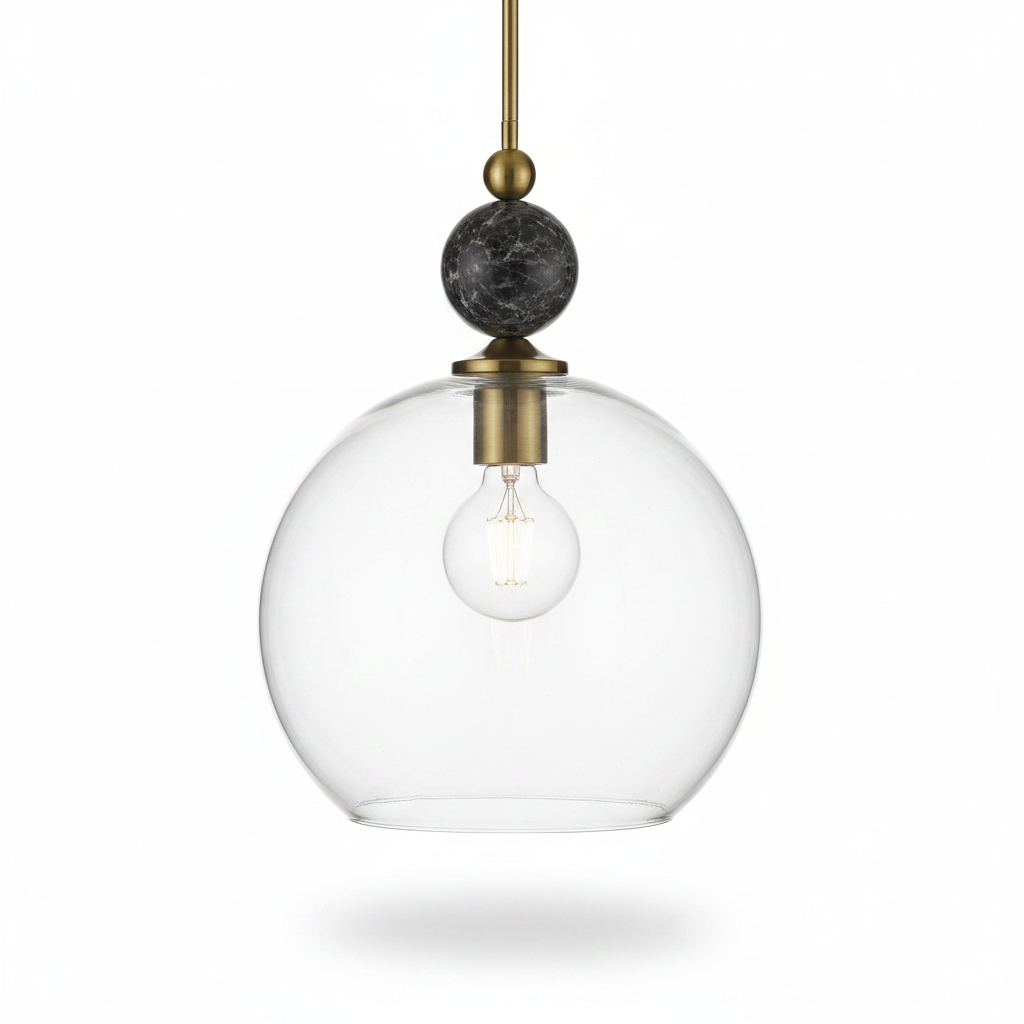 Mendota Marble Globe Pendant Light Fixture