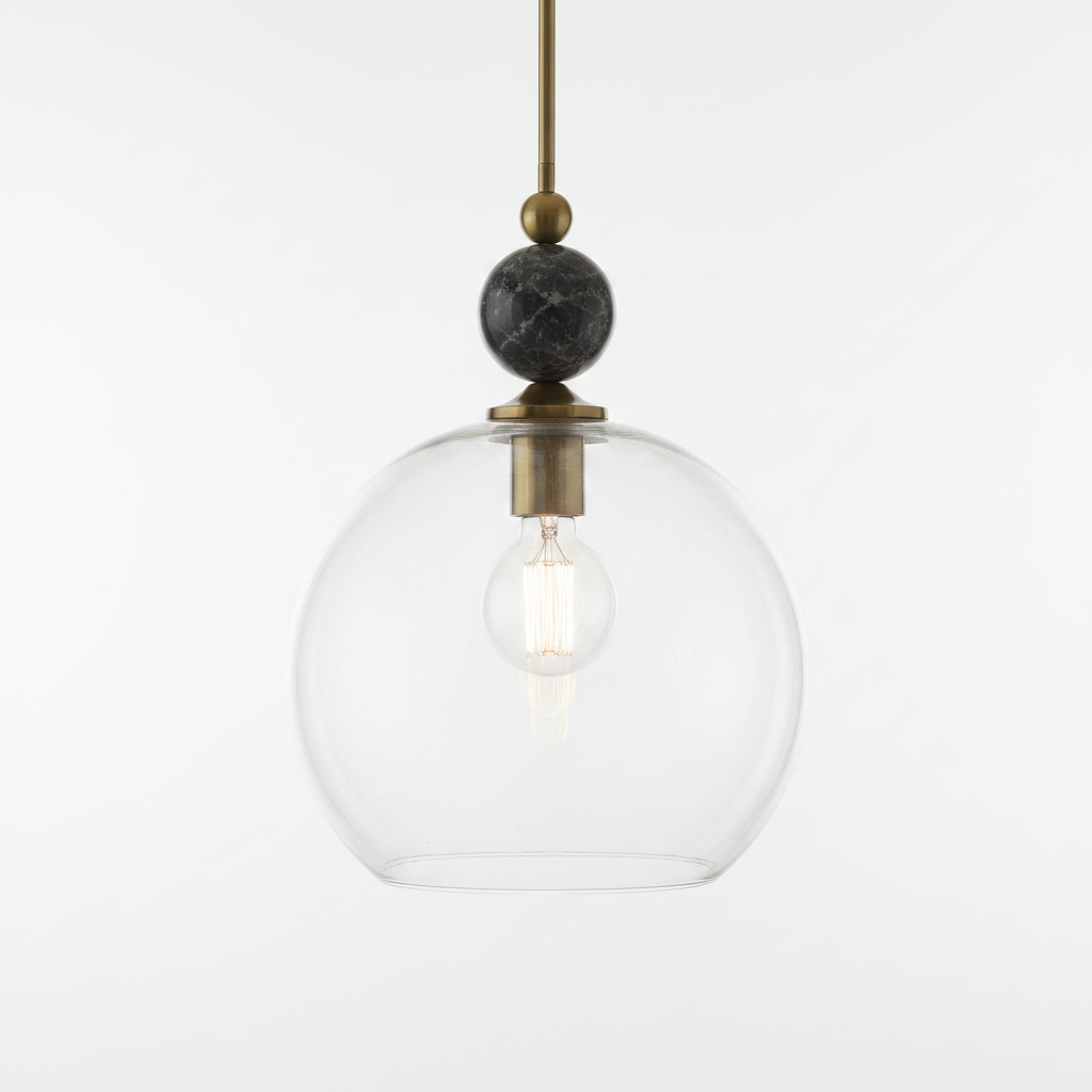 Mendota Marble Globe Pendant Light Fixture