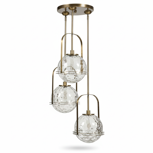 Mimas Three Light Clear Glass Cluster Pendant