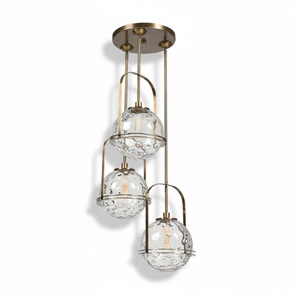 Mimas Three Light Clear Glass Cluster Pendant