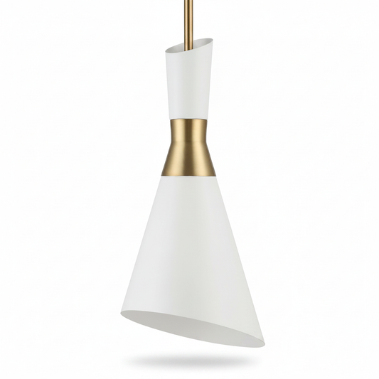 Eames Mini Pendant White Antique Brass Light
