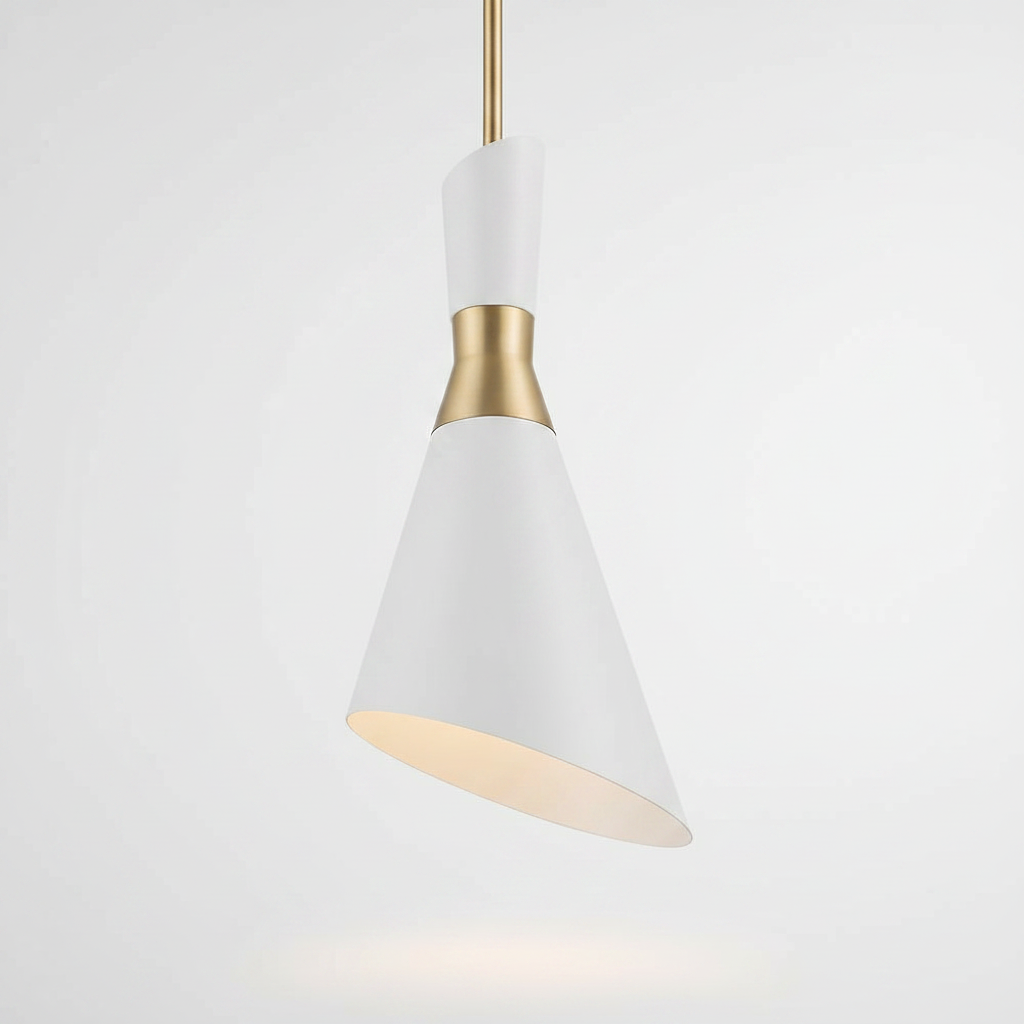 Eames Mini Pendant White Antique Brass Light