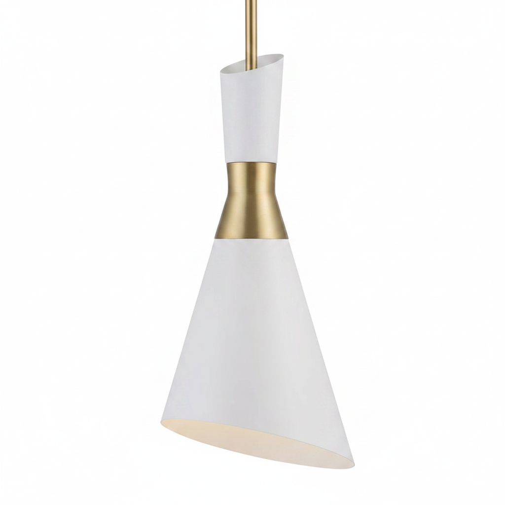 Eames Mini Pendant White Antique Brass Light