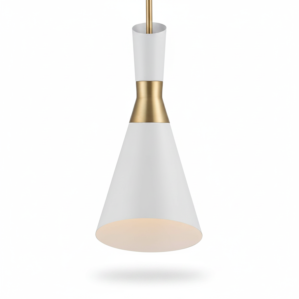 Eames Mini Pendant White Antique Brass Light