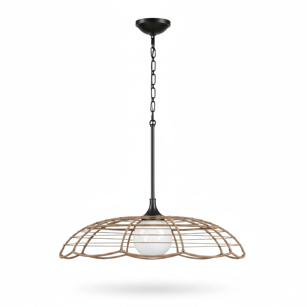 Lakeside Rattan Indoor Outdoor Pendant Light