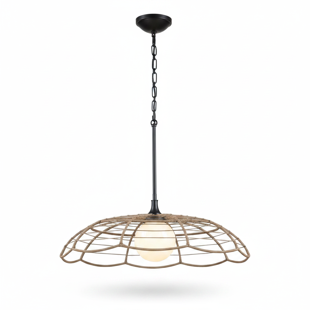 Lakeside Rattan Indoor Outdoor Pendant Light