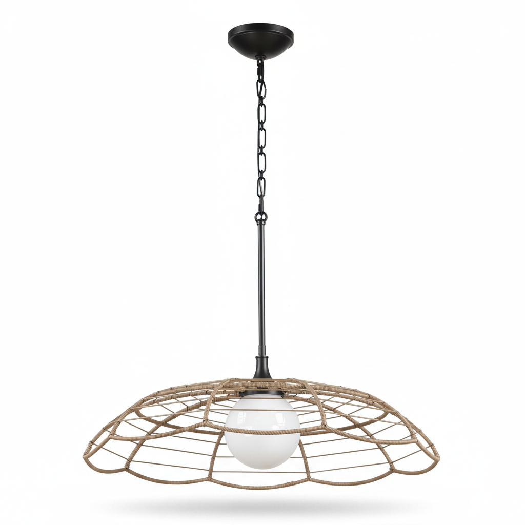 Lakeside Rattan Indoor Outdoor Pendant Light